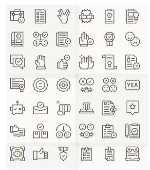 Approval Comprehensive Bundle with 42 Editable Regular Line 128x128 Icons vector