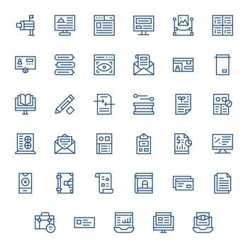 Document Complete Package with 35 High Resolution Regular Line Display Perfect Icons vector