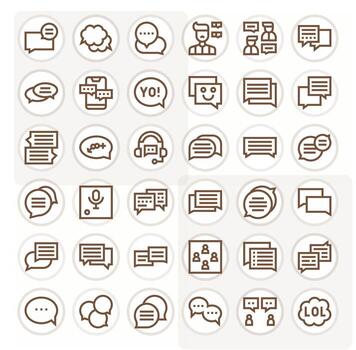 Online Chat Scalable Set featuring 36 Display Perfect Bold Line 128x128 Icons vector