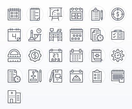 25 Display Perfect Regular Line Icons designed for Planning Interface vector