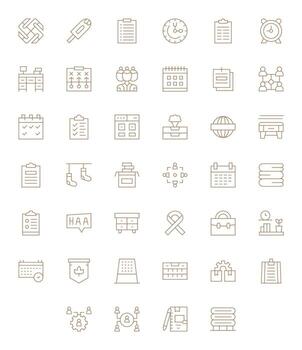 40 PIXEL Perfect Thin Line Icons designed for Organization Interface vector