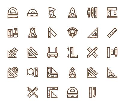 28 Bold Line Icons for Ruler in crisp High Resolution PIXEL Perfect resolution vector