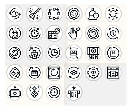 28 High Resolution Icons for Refresh with Grid Fitted Bold Line clarity vector