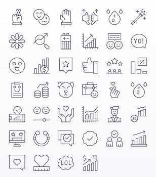 Positive Icon Repository containing 40 Thin Line 128x128 Display Perfect graphics vector