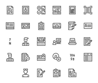 Data Entry Graphics Pack including 28 Bold Line 64x64 Pixel Optimized Icons vector