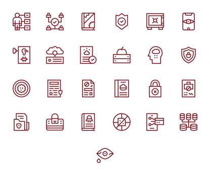 25 regular línea íconos desde datos seguridad en retina Listo monitor Perfecto calidad vector