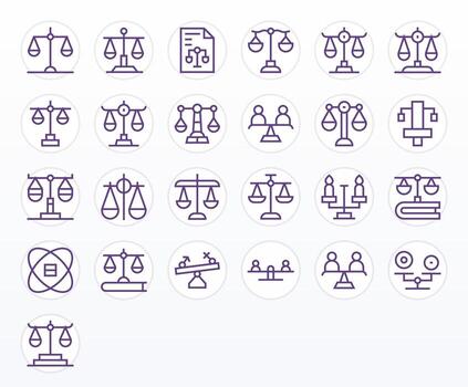 25 256x256 Regular Line Icons optimized for Fairness Grid Fitted display vector