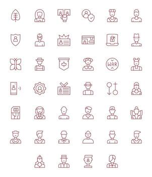 Identity Comprehensive Bundle with 40 Display Perfect Thin Line Retina Ready Icons vector