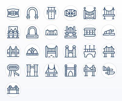 25 Regular Line Pixel Optimized Icons crafted for Bridge Retina Ready applications vector