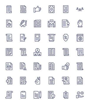Agreement Icon Toolkit featuring 42 PIXEL Perfect High Resolution Regular Line elements vector