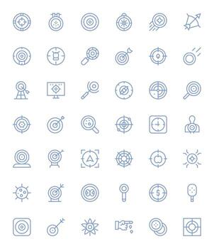 Aim PIXEL Perfect Set with 42 128x128 Regular Line Icons vector