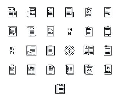 Specifications Digital Pack containing 25 Editable Regular Line High Resolution Icons vector