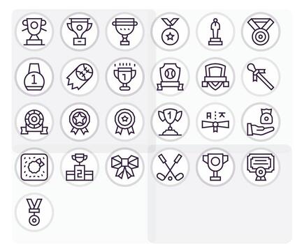 trofeo icono conjunto con 25 regular línea alto resolución detalle mejorado gráficos vector