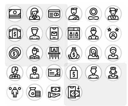 Account Icon Library with 28 Bold Line 256x256 Pixel Optimized Designs vector