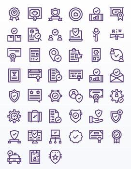 45 Grid Fitted Bold Line Icons designed for Validated Interface vector