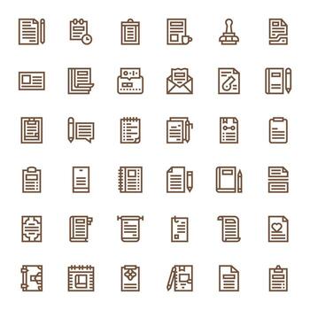 36 negrita línea monitor Perfecto íconos para memorándum gráficos vector