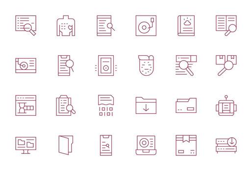 Retrieve Digital Pack containing 24 Display Perfect Thin Line 256x256 Icons vector