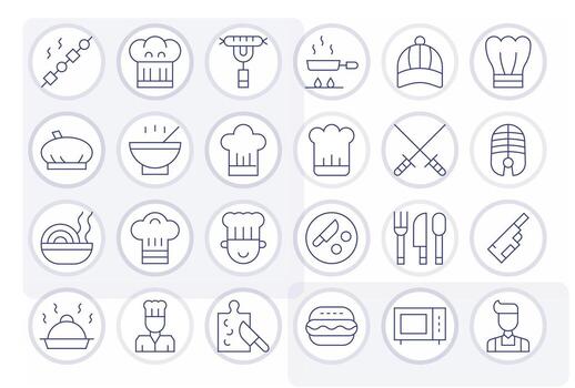 Cook Icon Toolkit featuring 24 Editable Retina Ready Thin Line elements vector