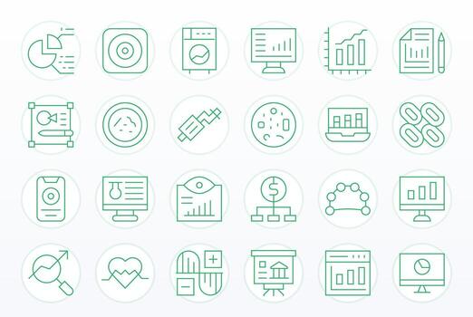 24 64 x 64 Delgado línea íconos optimizado para grafico píxel alineado monitor vector