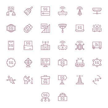 32 Delgado línea monitor Perfecto íconos a la medida para banda ancha retina Listo interfaz vector