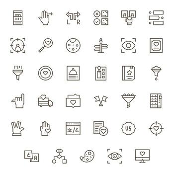 Selection Icon Arsenal with 35 256x256 Regular Line Grid Fitted designs vector