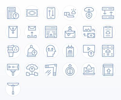 25 Regular Line Editable Icons tailored for File Upload 128x128 interface vector
