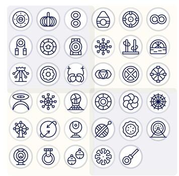 35 Regular Line Pixel Optimized Icons tailored for Circular 256x256 interface vector