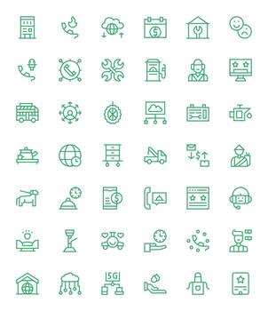 42 píxel optimizado regular línea íconos diseñado para Servicio interfaz vector