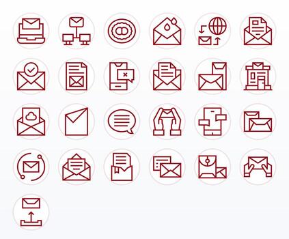 bandeja de salida gráficos presentando 25 regular línea detalle mejorado 128x128 diseños vector