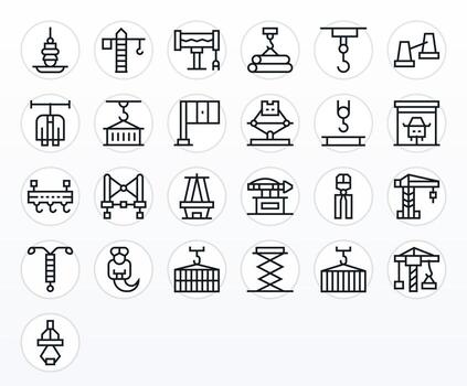 25 Regular Line Icons for Hoist in crisp High Resolution PIXEL Perfect resolution vector