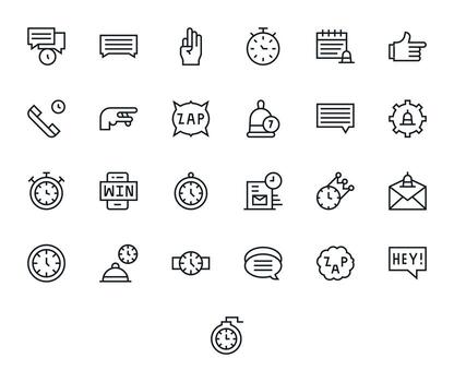 Prompt Design Icons featuring 25 Detail Enhanced Regular Line Style vector