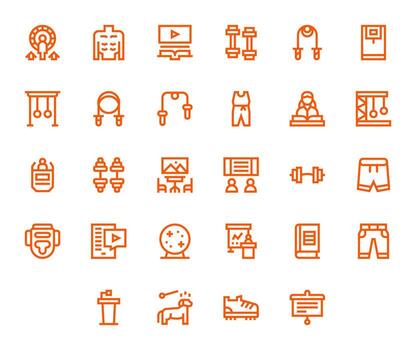 Training featuring 28 High Resolution Icons in Bold Line Design vector