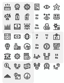 45 Bold Line Pixel Optimized Icons tailored for Value 256x256 interface vector