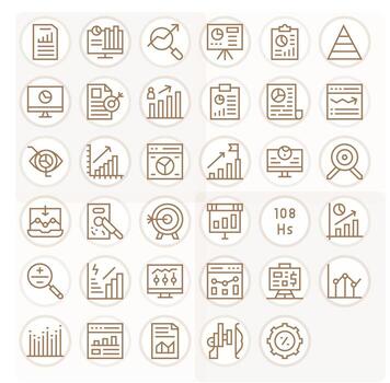 Regular Line Detail Enhanced Icons from Metrics Set with 35 256x256 Icons vector