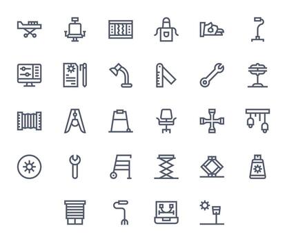 Adjustable Icon Library with 28 Bold Line High Resolution PIXEL Perfect Designs vector