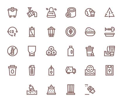 Recycling featuring 28 High Resolution Icons in Bold Line Design vector
