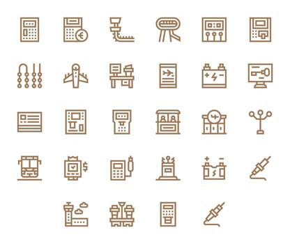 28 256x256 negrita línea íconos optimizado para terminal detalle mejorado monitor vector