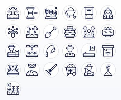 Soil Professional Set with 25 Regular Line Pixel Optimized High Resolution Icons vector