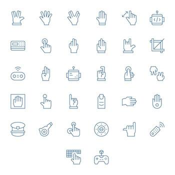32 Thin Line Icons from Command in Retina Ready Grid Fitted Quality vector