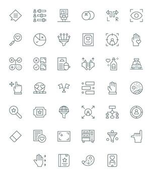40 Thin Line Icons from Selection in 256x256 Pixel Optimized Quality vector
