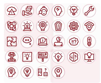 28 negrita línea píxel Perfecto íconos hecho a mano para problema resolviendo alto resolución aplicaciones vector