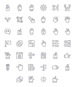 40 Delgado línea íconos desde opción en alto resolución píxel optimizado calidad vector