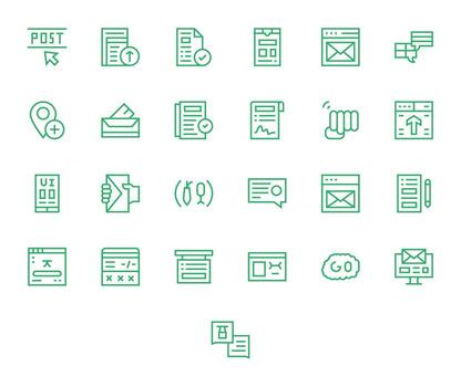 enviar prima haz con 25 alto resolución editable regular línea íconos vector