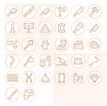 32 Thin Line Pixel Optimized Icons for Cut Graphics vector