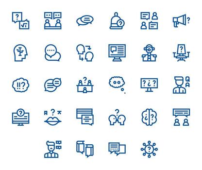 28 High Resolution Editable Icons for Question in Bold Line Theme vector