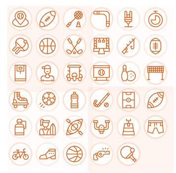 Sport Display Perfect Set with 35 High Resolution Regular Line Icons vector