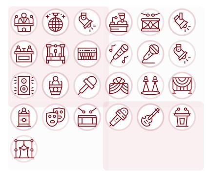 25 Display Perfect Regular Line Icons from Stage Collection vector
