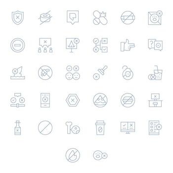 No Essential Set including 32 Pixel Optimized Thin Line 256x256 Icons vector