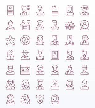 Client Icon Toolkit featuring 40 Editable 128x128 Thin Line elements vector