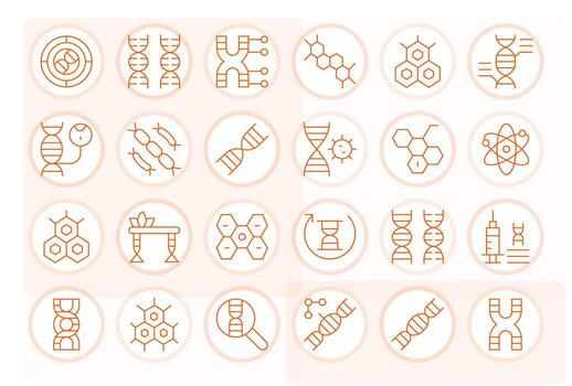 24 Thin Line Icons from Molecular in 256x256 PIXEL Perfect Quality vector